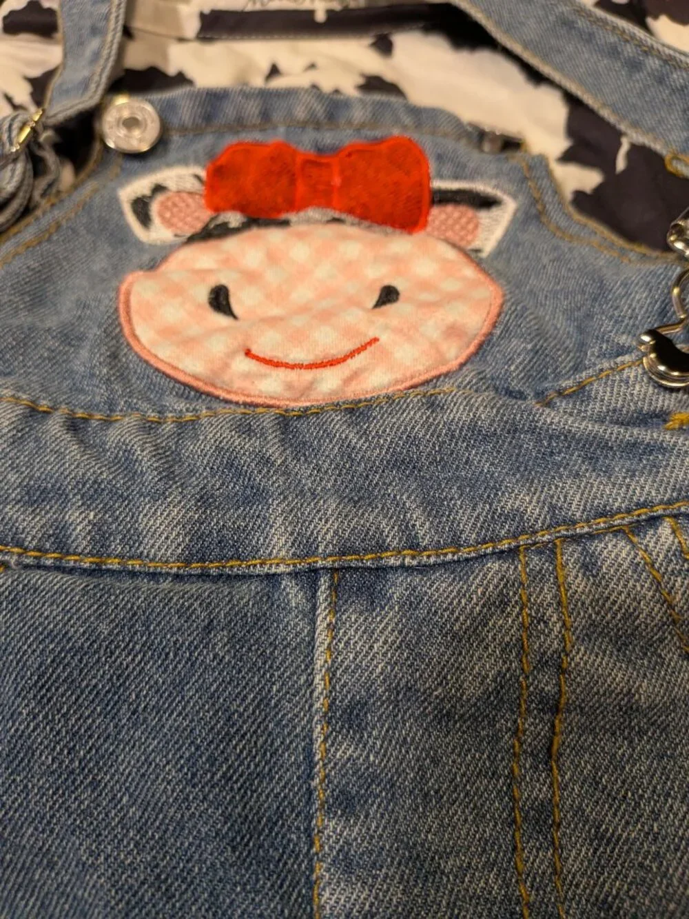 Cow Denim Overall and Shirt Set